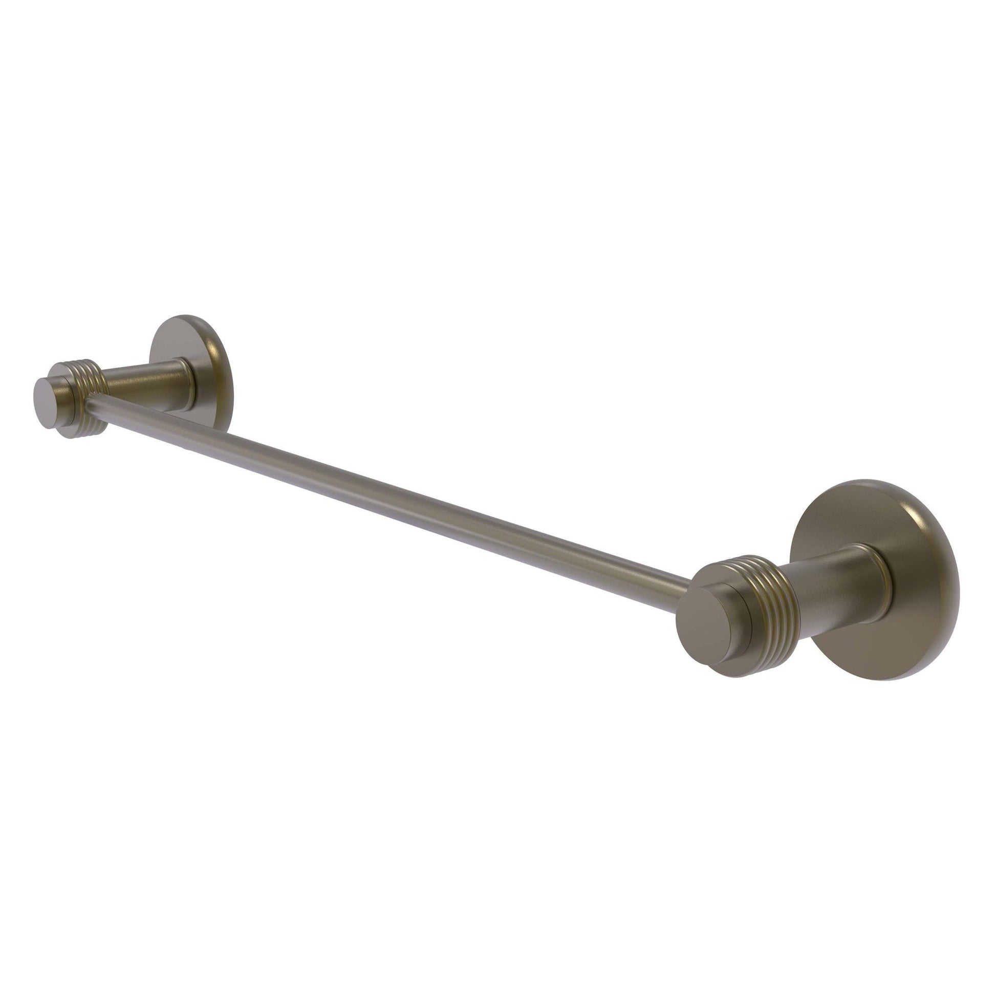 Allied Brass Mercury 24" x 26.5" Antique Brass Solid Brass Towel Bar With Grooved Accent