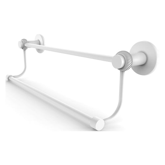 Allied Brass Mercury 24" x 26.5" Matte White Solid Brass Double Towel Bar With Twist Accents