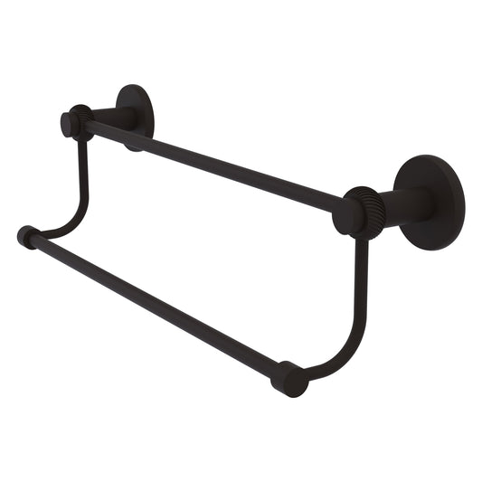 Allied Brass Mercury 24" x 26.5" Oil Rubbed Bronze Solid Brass Double Towel Bar With Twist Accents