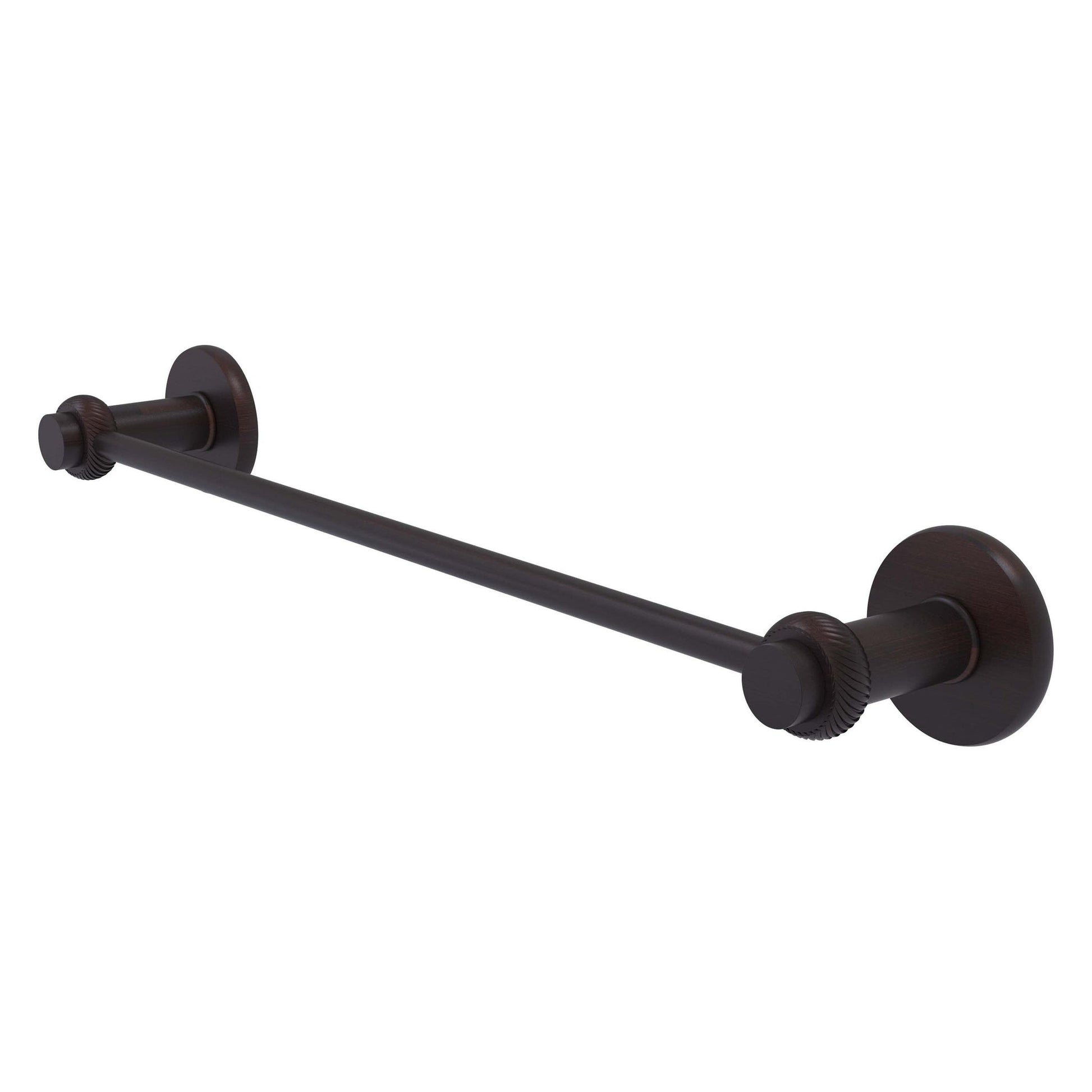 Allied Brass Mercury 24" x 26.5" Venetian Bronze Solid Brass Towel Bar With Twist Accent