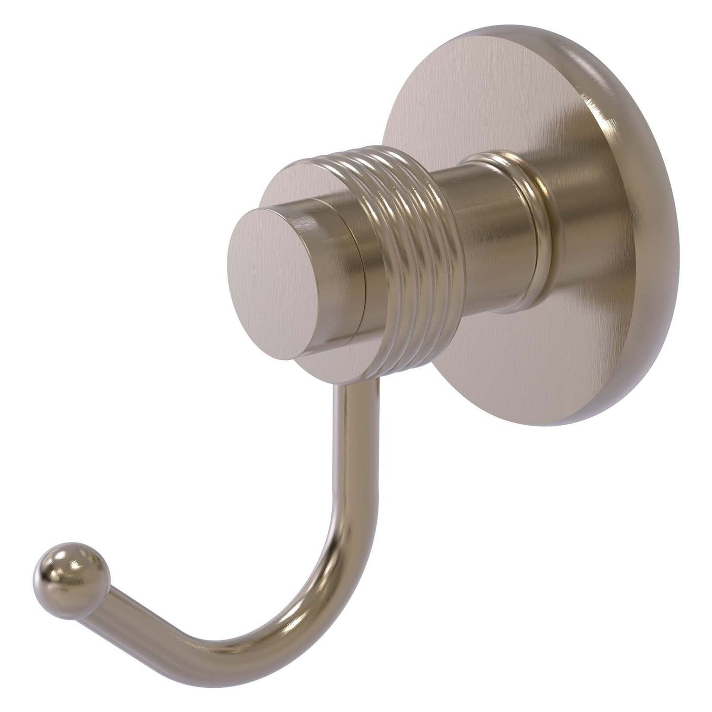 Allied Brass Mercury 2.8" x 4.1" Antique Pewter Solid Brass Robe Hook With Grooved Accents