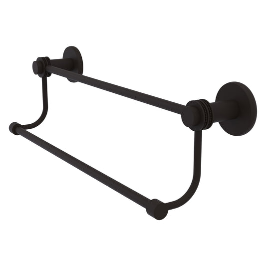 Allied Brass Mercury 30" x 32.5" Oil Rubbed Bronze Solid Brass Double Towel Bar With Dotted Accents