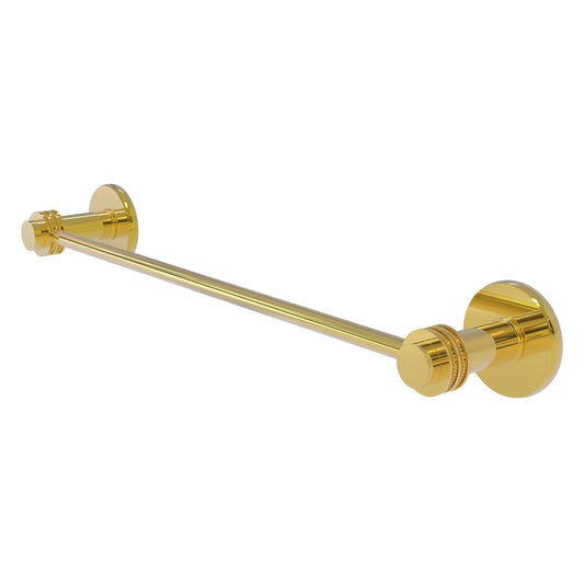 Allied Brass Mercury 30" x 32.5" Polished Brass Solid Brass Towel Bar With Dotted Accent