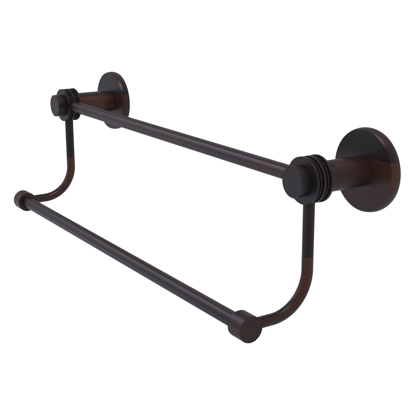 Allied Brass Mercury 30" x 32.5" Venetian Bronze Solid Brass Double Towel Bar With Dotted Accents
