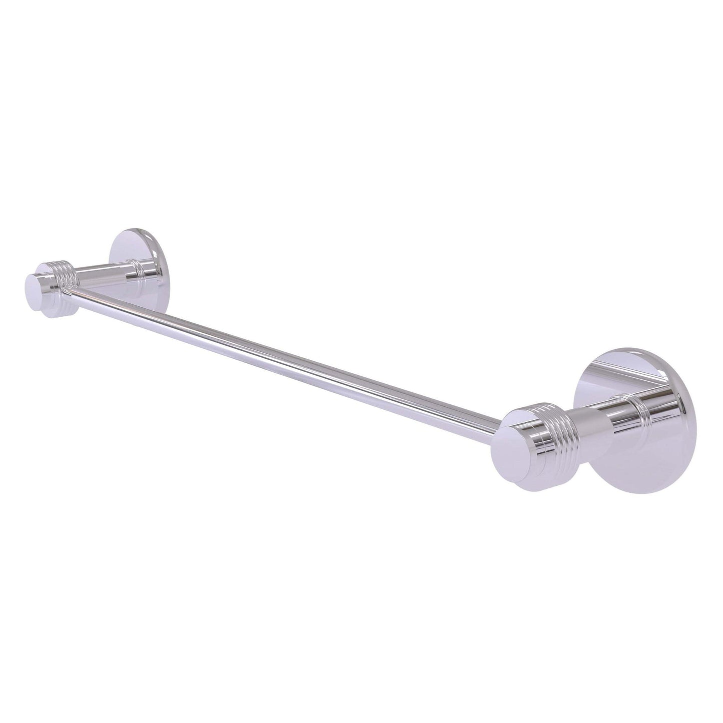 Allied Brass Mercury 36" x 38.5" Polished Chrome Solid Brass Towel Bar With Grooved Accent