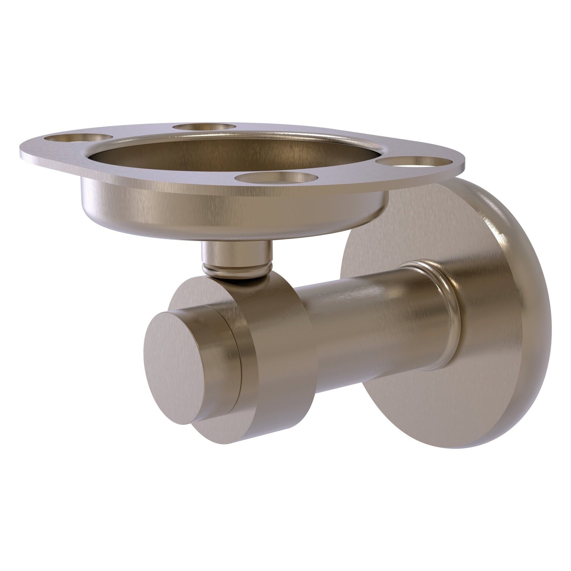 Allied Brass Mercury 5" x 4" Antique Pewter Solid Brass Tumbler and Toothbrush Holder