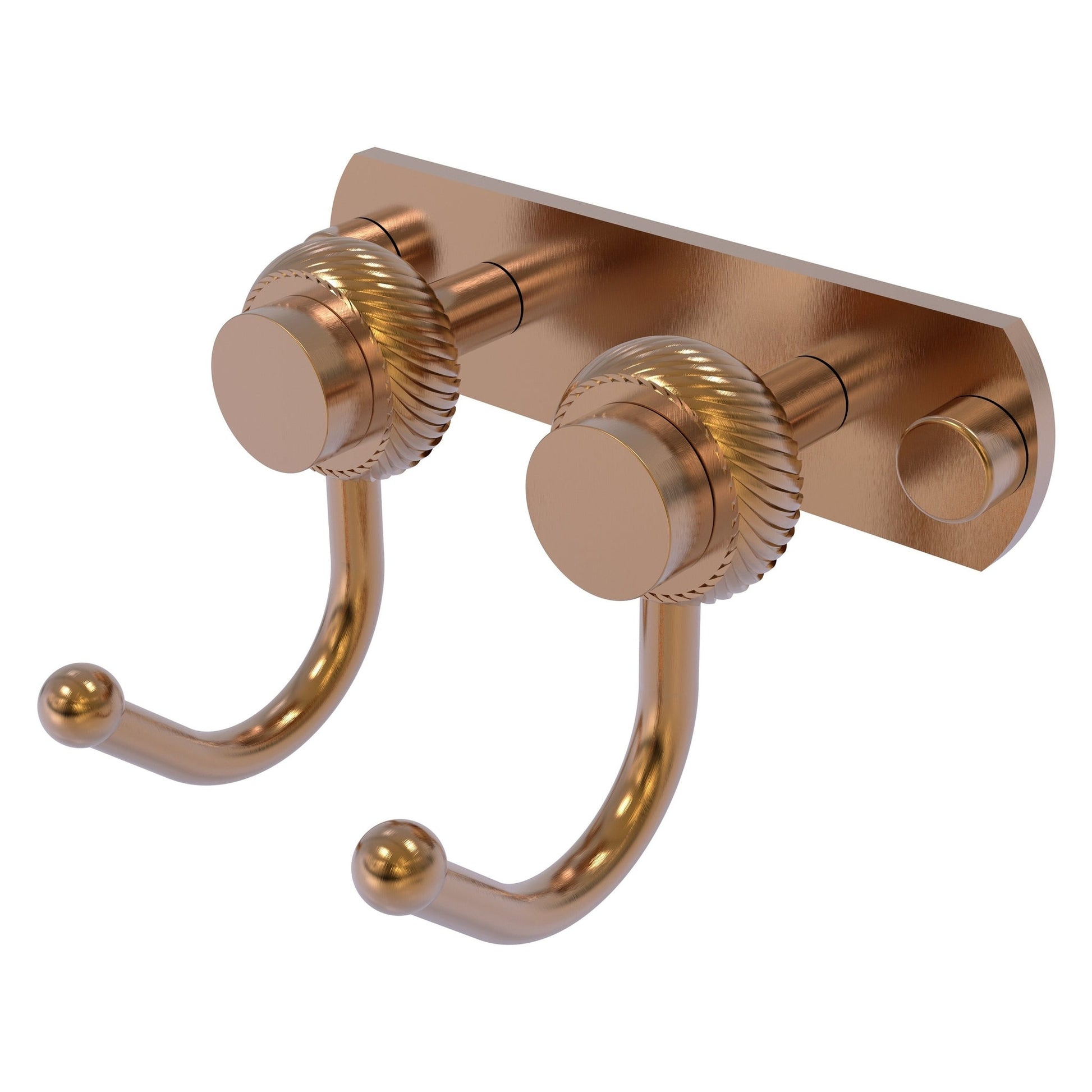 Allied Brass Mercury 5.5" x 4" Brushed Bronze Solid Brass 2-Position Multi-Hook With Twisted Accent