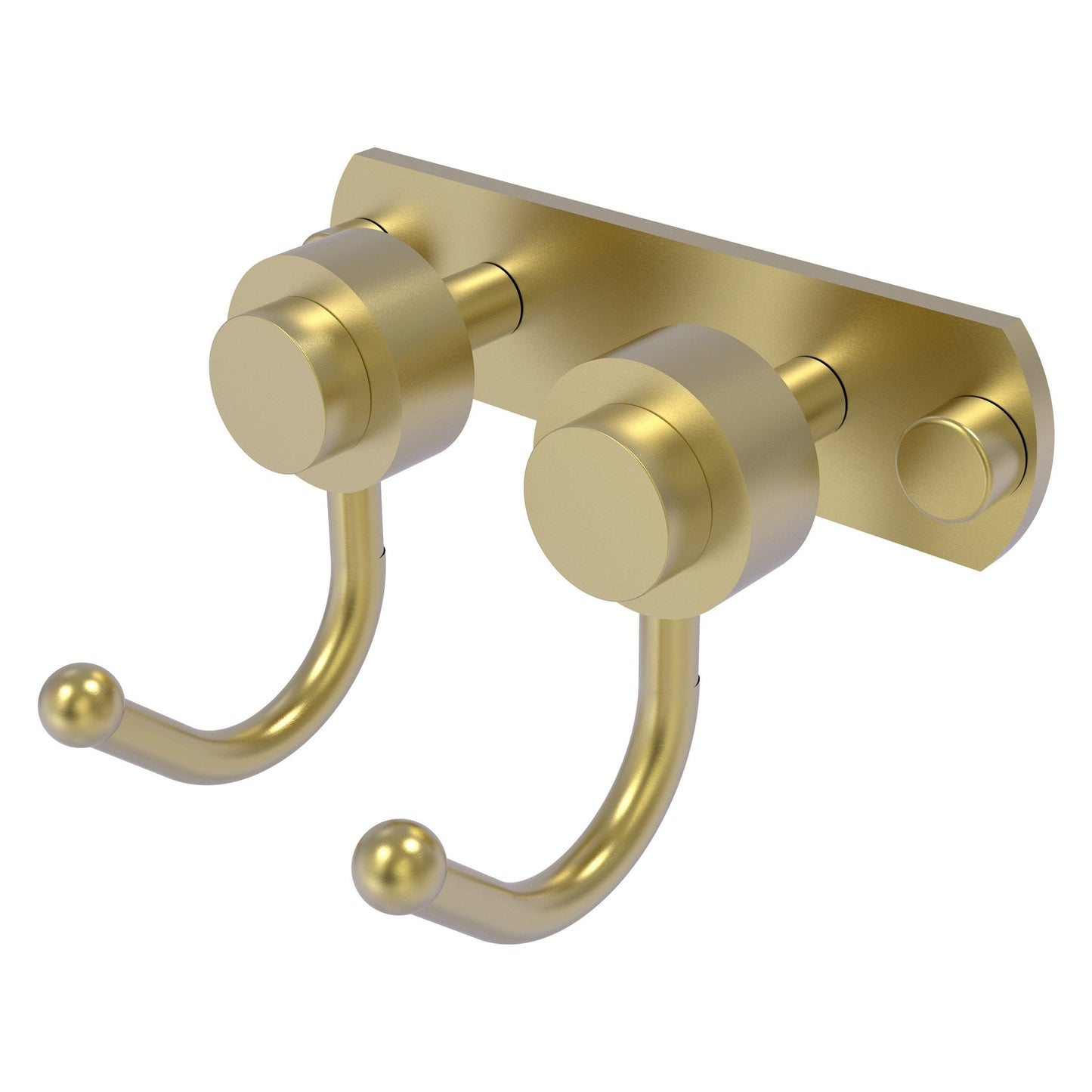Allied Brass Mercury 5.5" x 4" Satin Brass Solid Brass 2-Position Multi-Hook With Smooth Accent