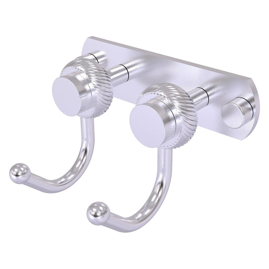 Allied Brass Mercury 5.5" x 4" Satin Chrome Solid Brass 2-Position Multi-Hook With Twisted Accent