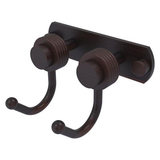Allied Brass Mercury 5.5" x 4" Venetian Bronze Solid Brass 2-Position Multi-Hook With Grooved Accent