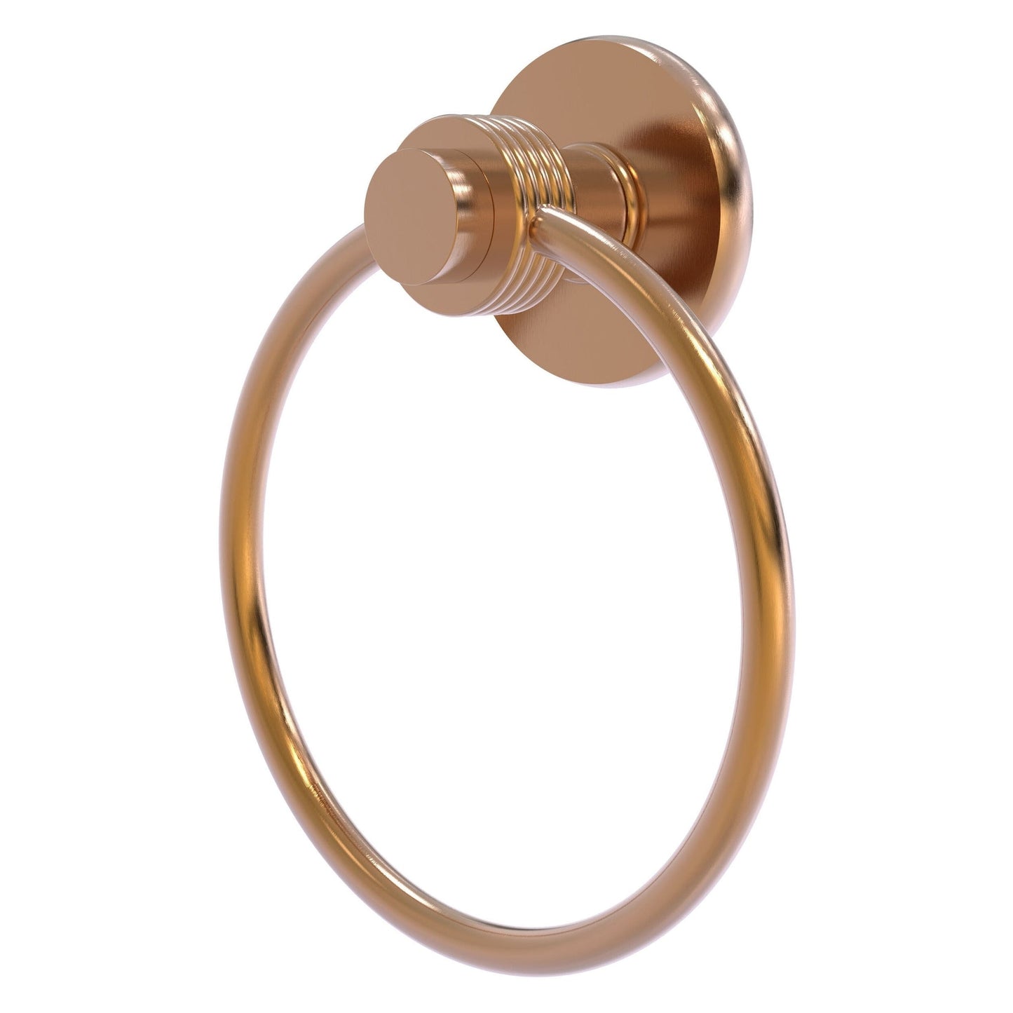 Allied Brass Mercury 6" x 2" Brushed Bronze Solid Brass Towel Ring With Grooved Accent