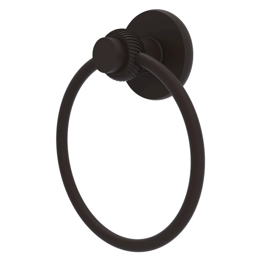 Allied Brass Mercury 6" x 2" Oil Rubbed Bronze Solid Brass Towel Ring With Twist Accent
