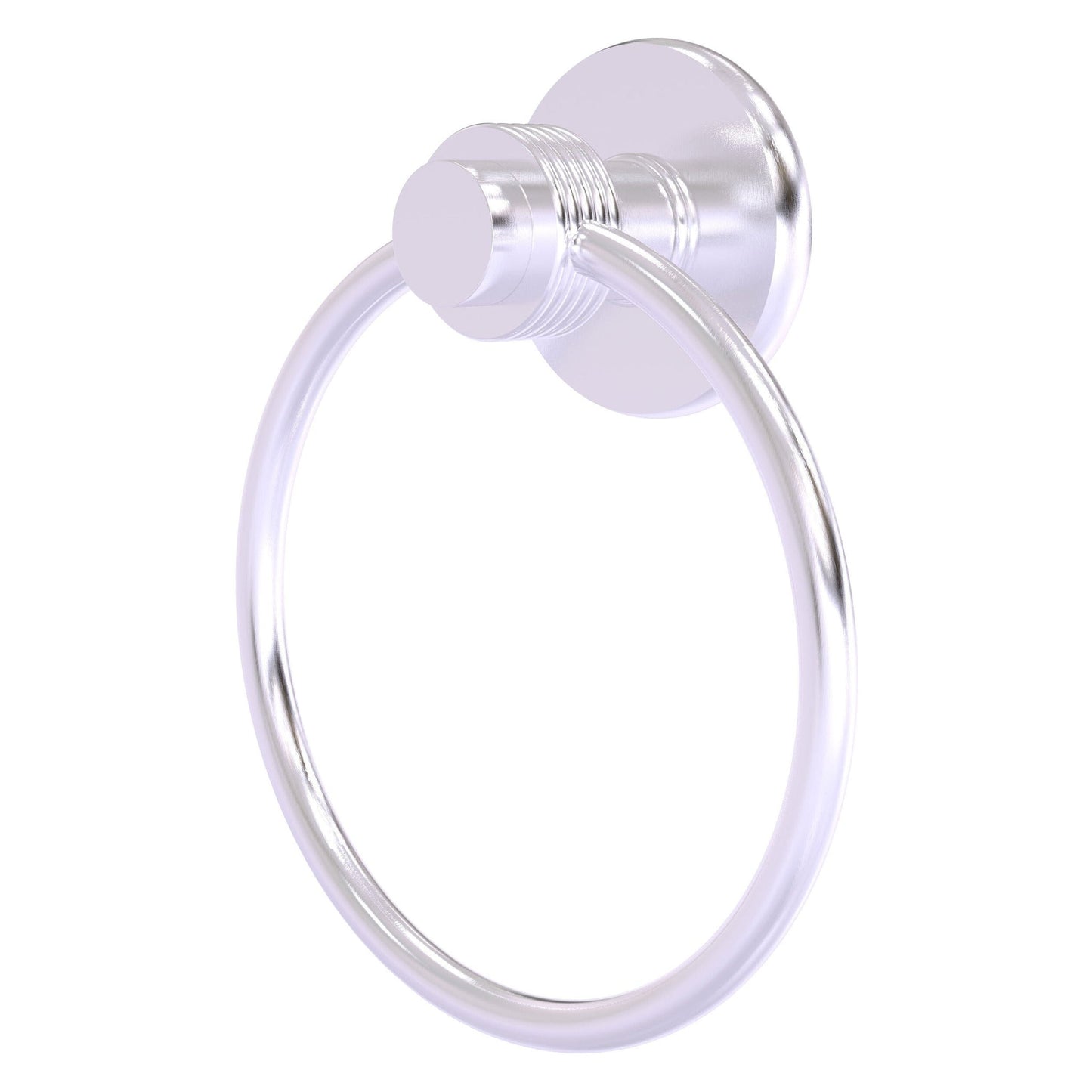 Allied Brass Mercury 6" x 2" Satin Chrome Solid Brass Towel Ring With Grooved Accent