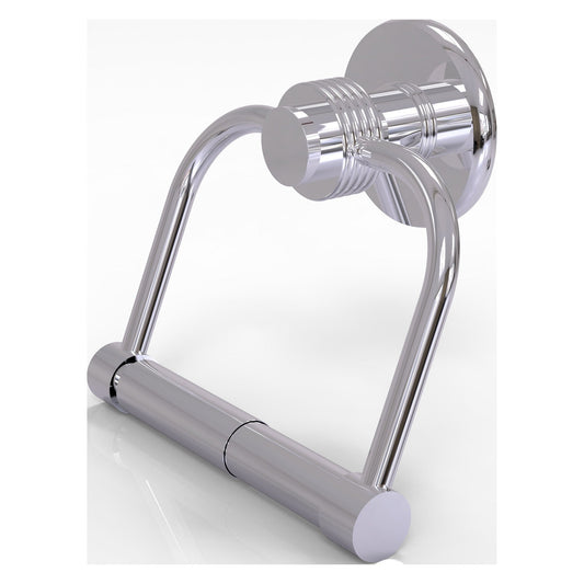 Allied Brass Mercury 6" x 6" Polished Chrome Solid Brass 2-Post Toilet Tissue Holder With Grooved Accent