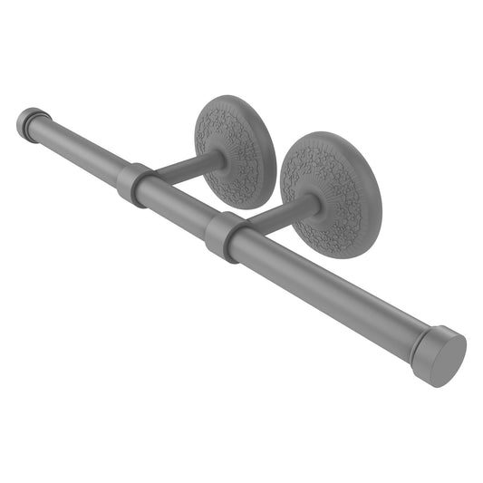 Allied Brass Monte Carlo 14.9" x 3.6" Matte Gray Solid Brass Double Roll Toilet Tissue Holder