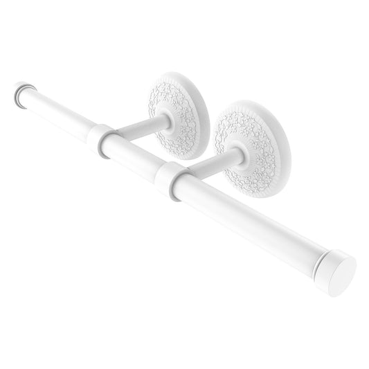 Allied Brass Monte Carlo 14.9" x 3.6" Matte White Solid Brass Double Roll Toilet Tissue Holder