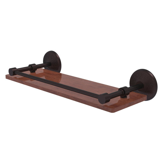 Allied Brass Monte Carlo 16" x 5" Antique Bronze Solid Brass Solid IPE Ironwood Shelf With Gallery Rail