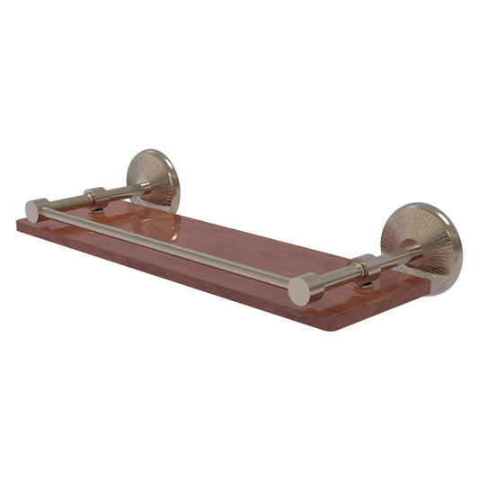 Allied Brass Monte Carlo 16" x 5" Antique Pewter Solid Brass Solid IPE Ironwood Shelf With Gallery Rail