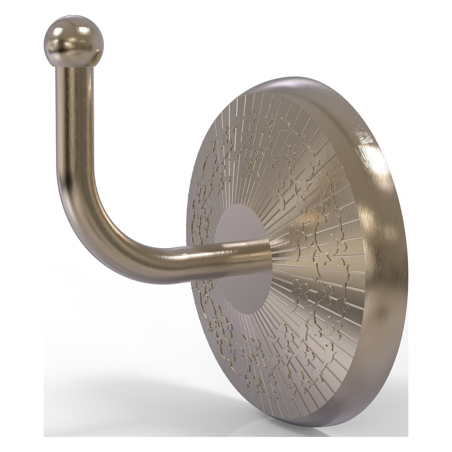 Allied Brass Monte Carlo 2" x 2.75" Antique Pewter Solid Brass Robe Hook