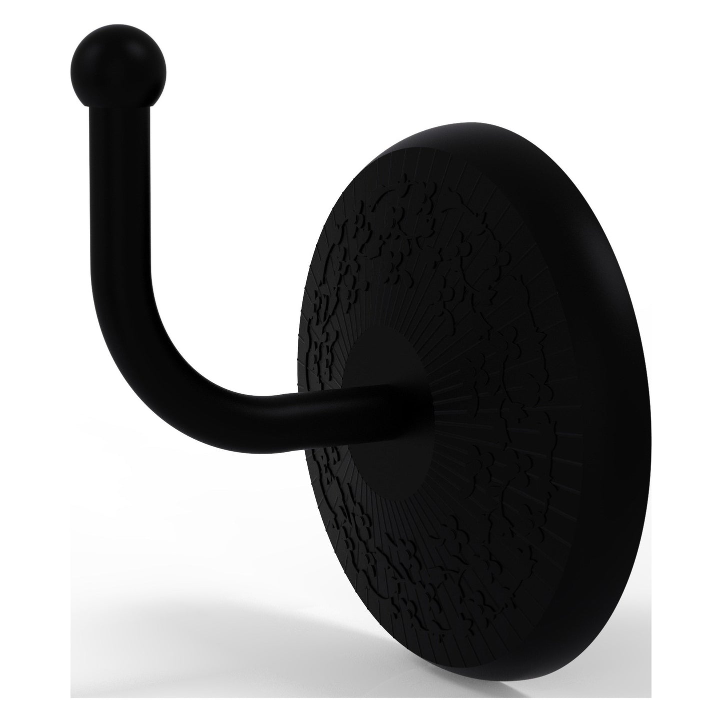 Allied Brass Monte Carlo 2" x 2.75" Matte Black Solid Brass Robe Hook
