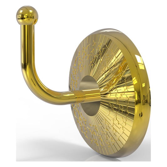 Allied Brass Monte Carlo 2" x 2.75" Polished Brass Solid Brass Robe Hook