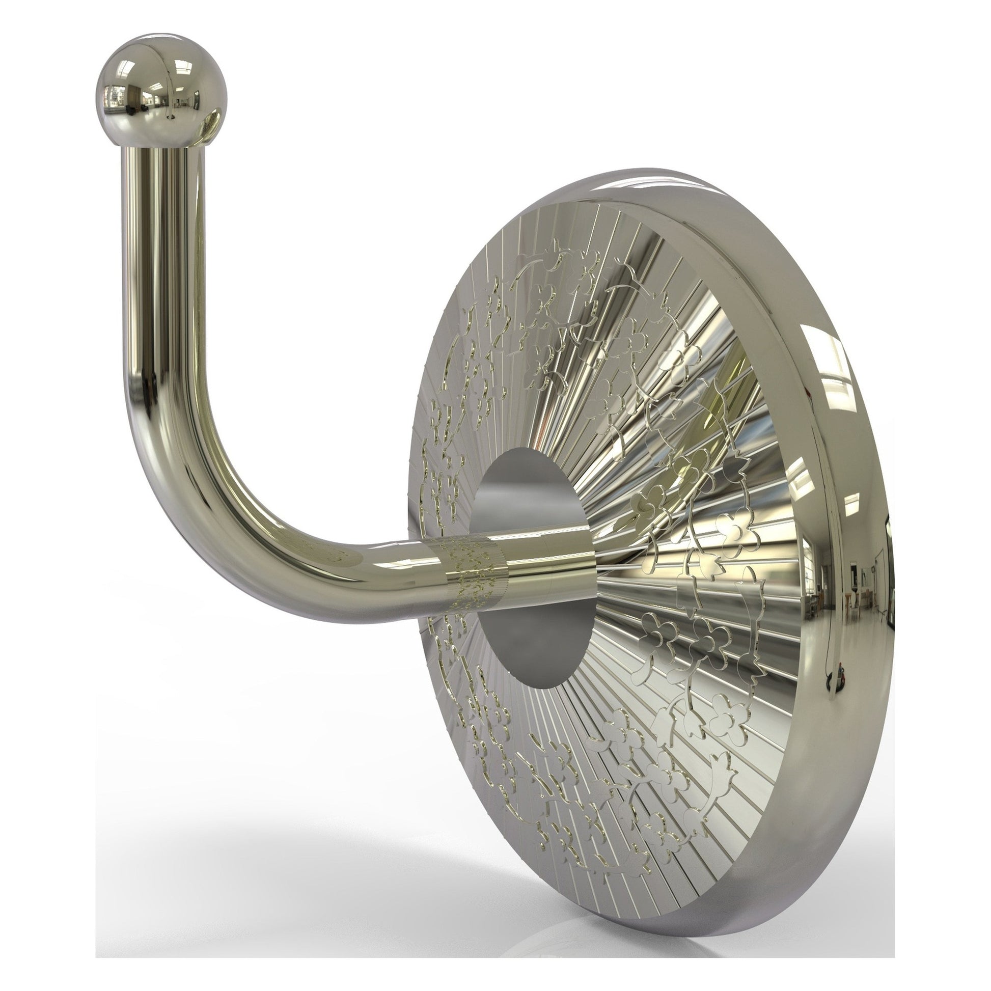 Allied Brass Monte Carlo 2" x 2.75" Polished Nickel Solid Brass Robe Hook