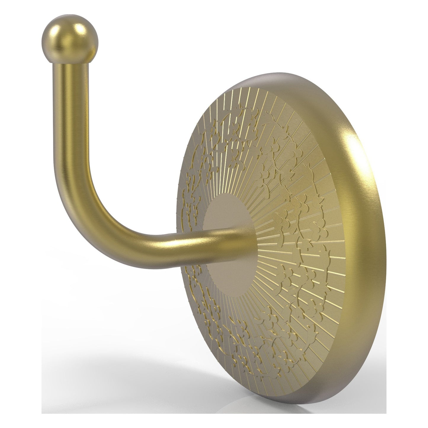 Allied Brass Monte Carlo 2" x 2.75" Satin Brass Solid Brass Robe Hook