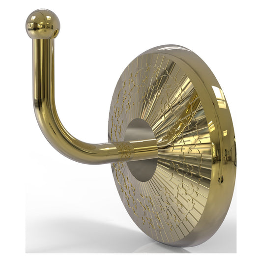 Allied Brass Monte Carlo 2" x 2.75" Unlacquered Brass Solid Brass Robe Hook