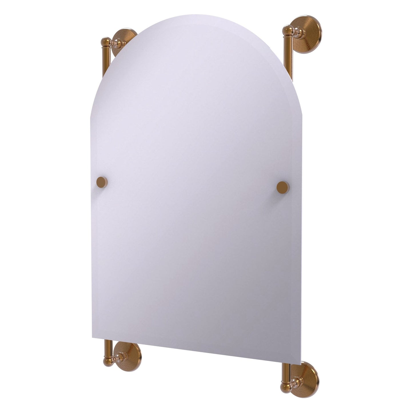 Allied Brass Monte Carlo 21" x 3.8" Brushed Bronze Solid Brass Arched Top Frameless Rail Mounted Mirror
