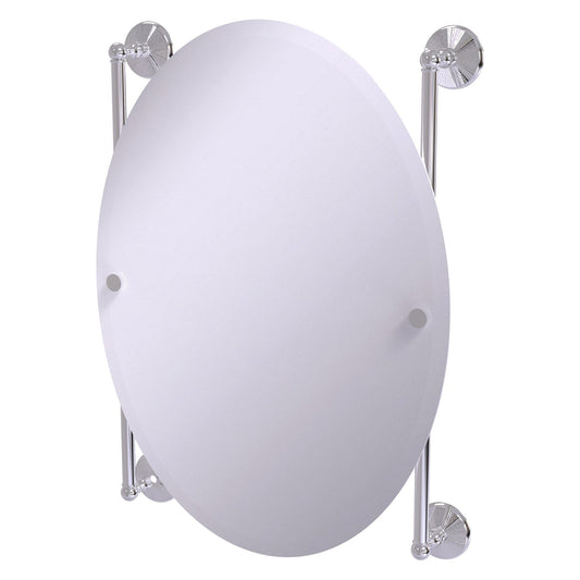 Allied Brass Monte Carlo 21" x 3.8" Polished Chrome Solid Brass Oval Frameless Rail Mounted Mirror