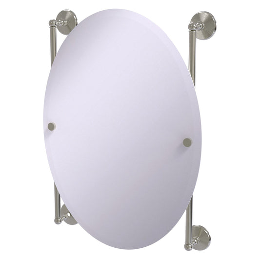 Allied Brass Monte Carlo 21" x 3.8" Satin Nickel Solid Brass Oval Frameless Rail Mounted Mirror