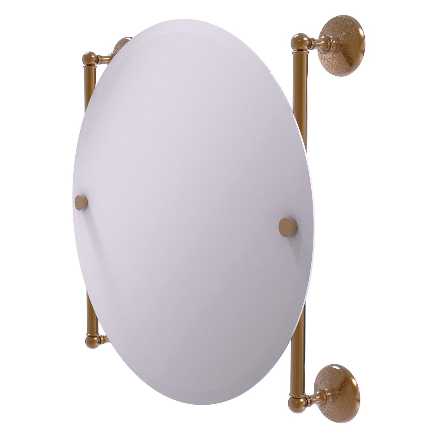 Allied Brass Monte Carlo 22" x 3.8" Brushed Bronze Solid Brass Round Frameless Rail Mounted Mirror