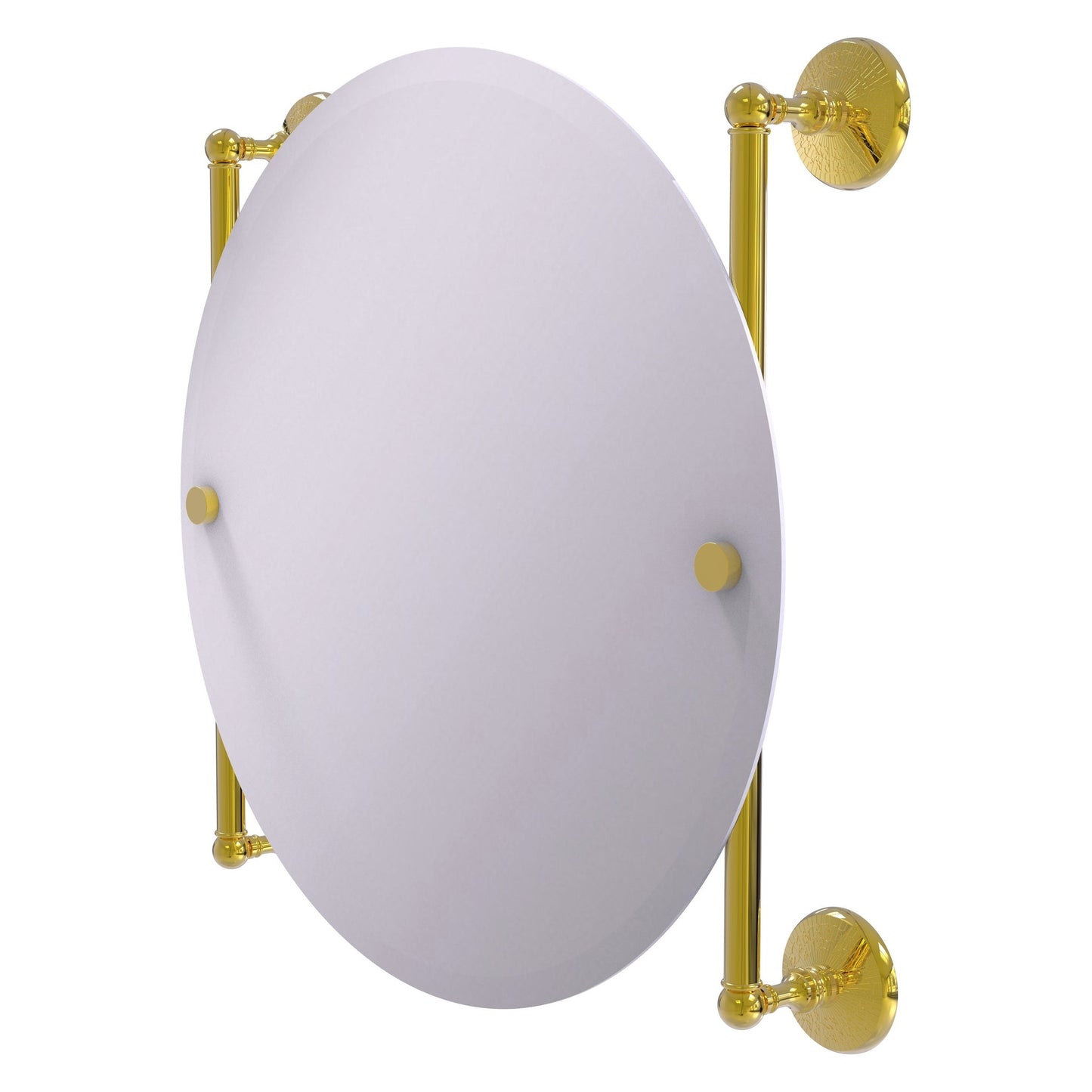 Allied Brass Monte Carlo 22" x 3.8" Polished Brass Solid Brass Round Frameless Rail Mounted Mirror