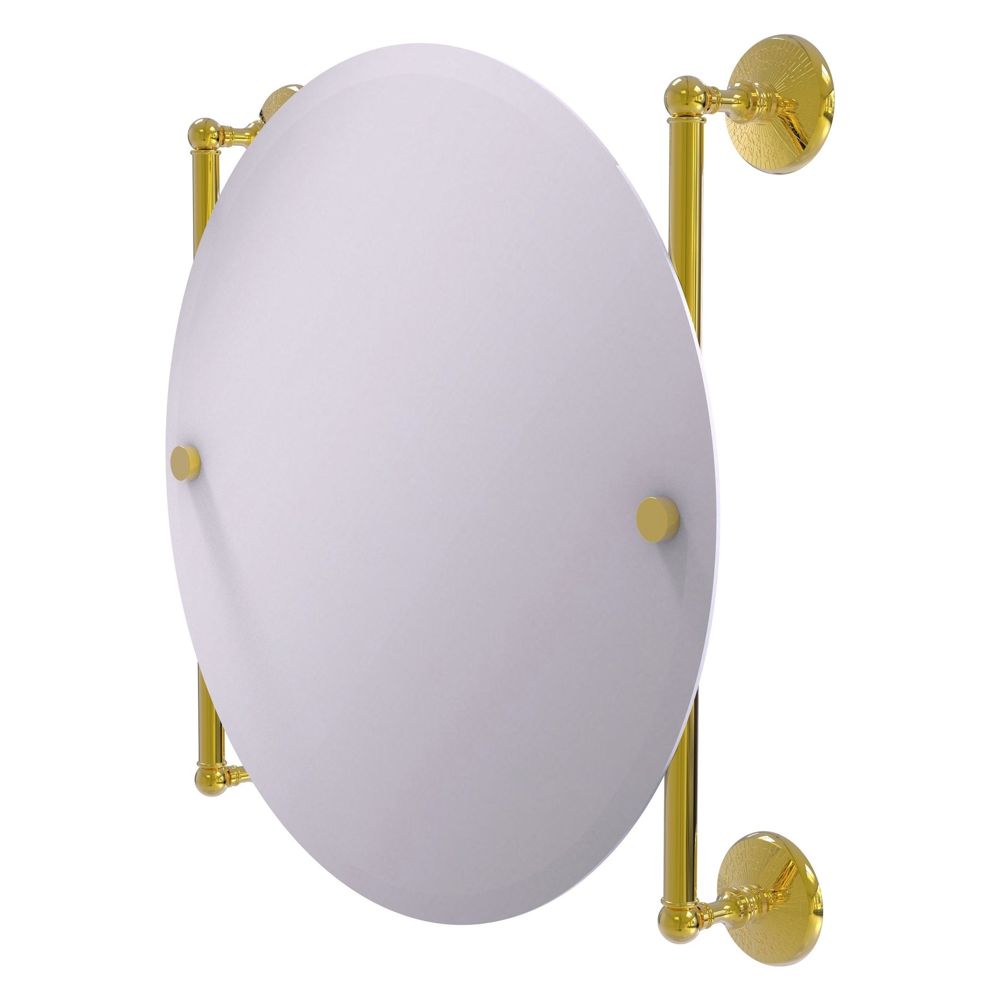Allied Brass Monte Carlo 22" x 3.8" Polished Brass Solid Brass Round Frameless Rail Mounted Mirror