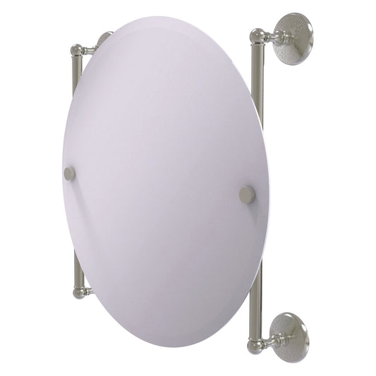 Allied Brass Monte Carlo 22" x 3.8" Satin Nickel Solid Brass Round Frameless Rail Mounted Mirror