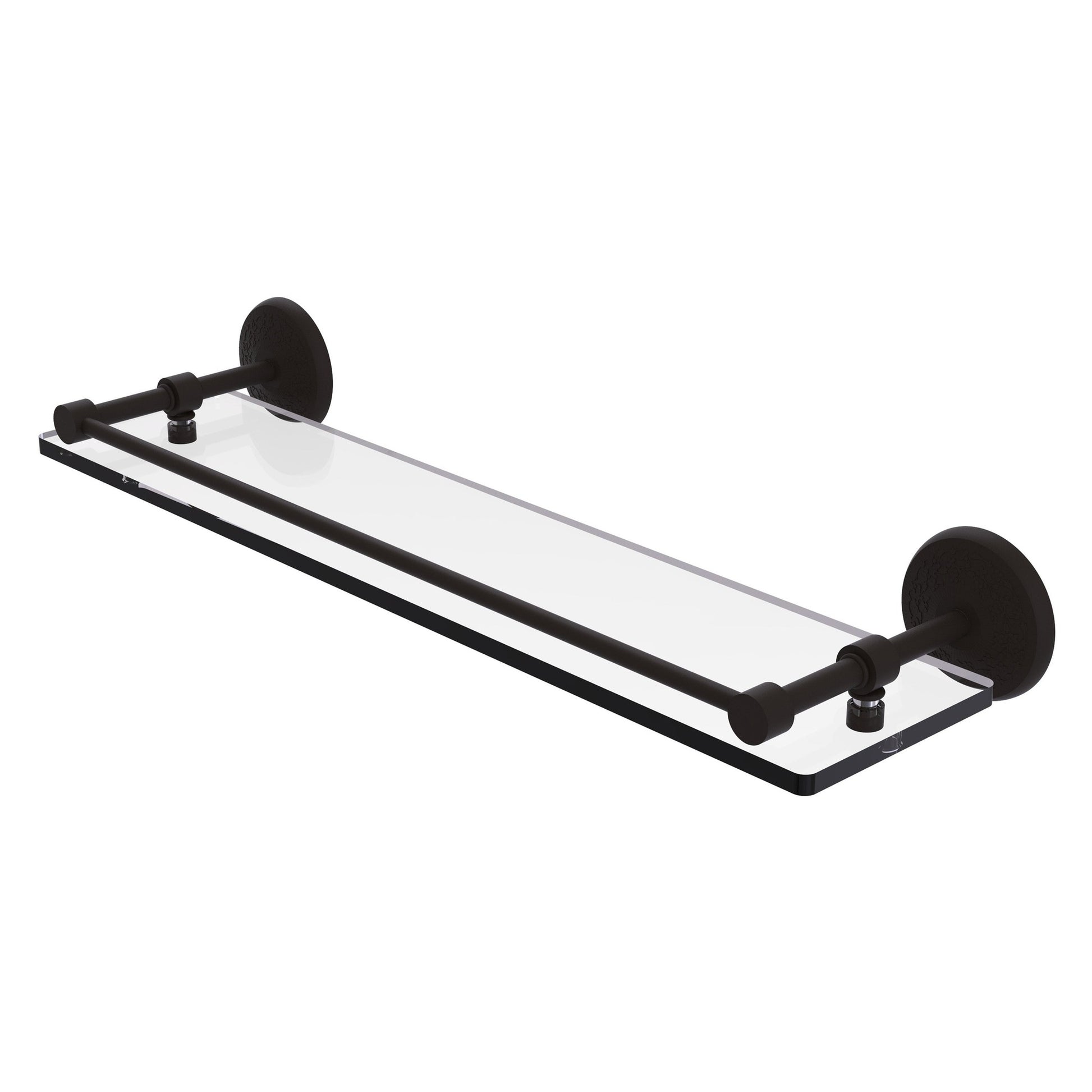 Allied Brass Monte Carlo 22" x 5" Oil Rubbed Bronze Solid Brass Tempered Glass Shelf With Gallery Rail