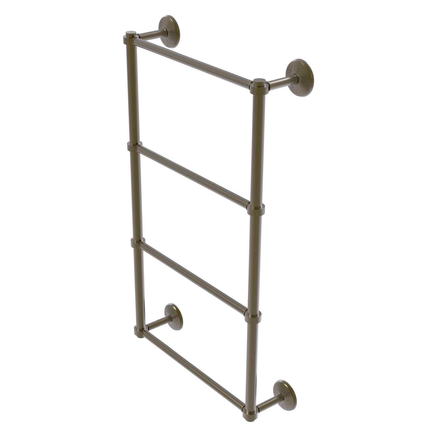 Allied Brass Monte Carlo 24" x 5.2" Antique Brass Solid Brass 4-Tier Ladder Towel Bar