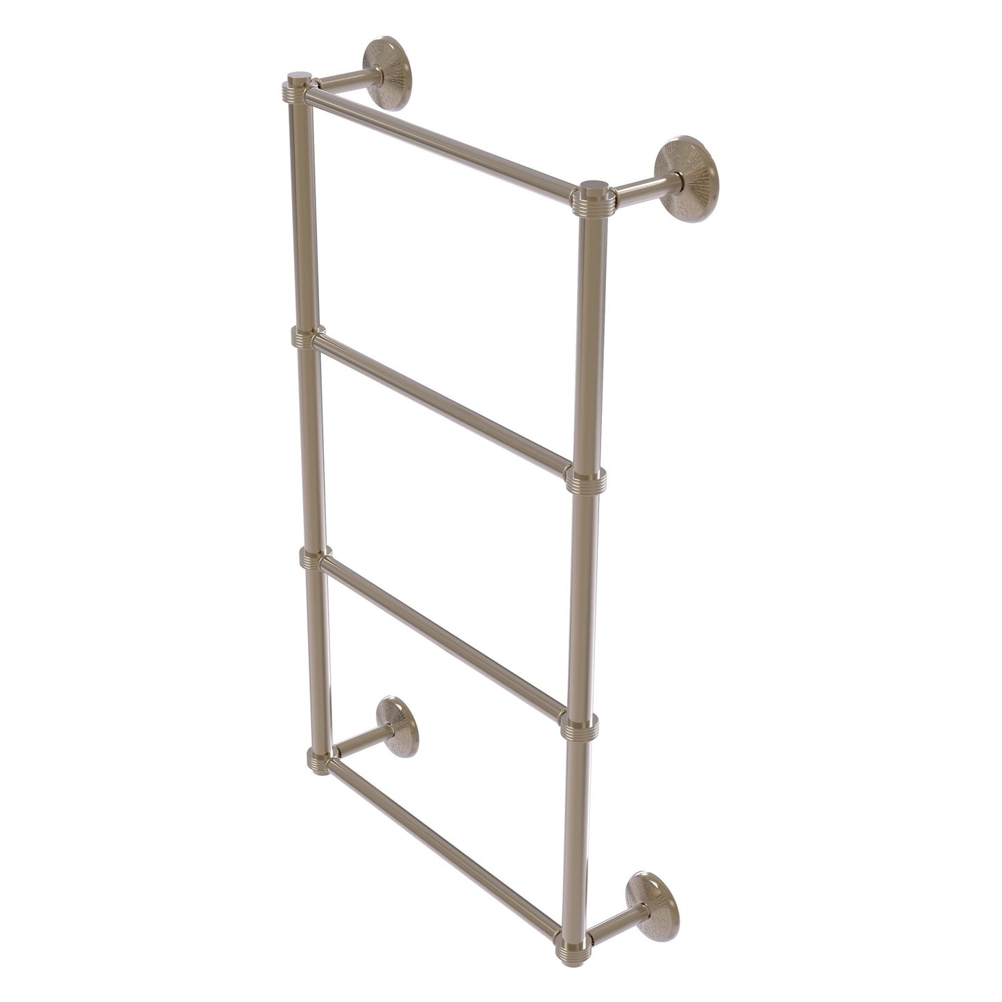 Allied Brass Monte Carlo 24" x 5.2" Antique Pewter Solid Brass 4-Tier Towel Bar With Grooved Detail
