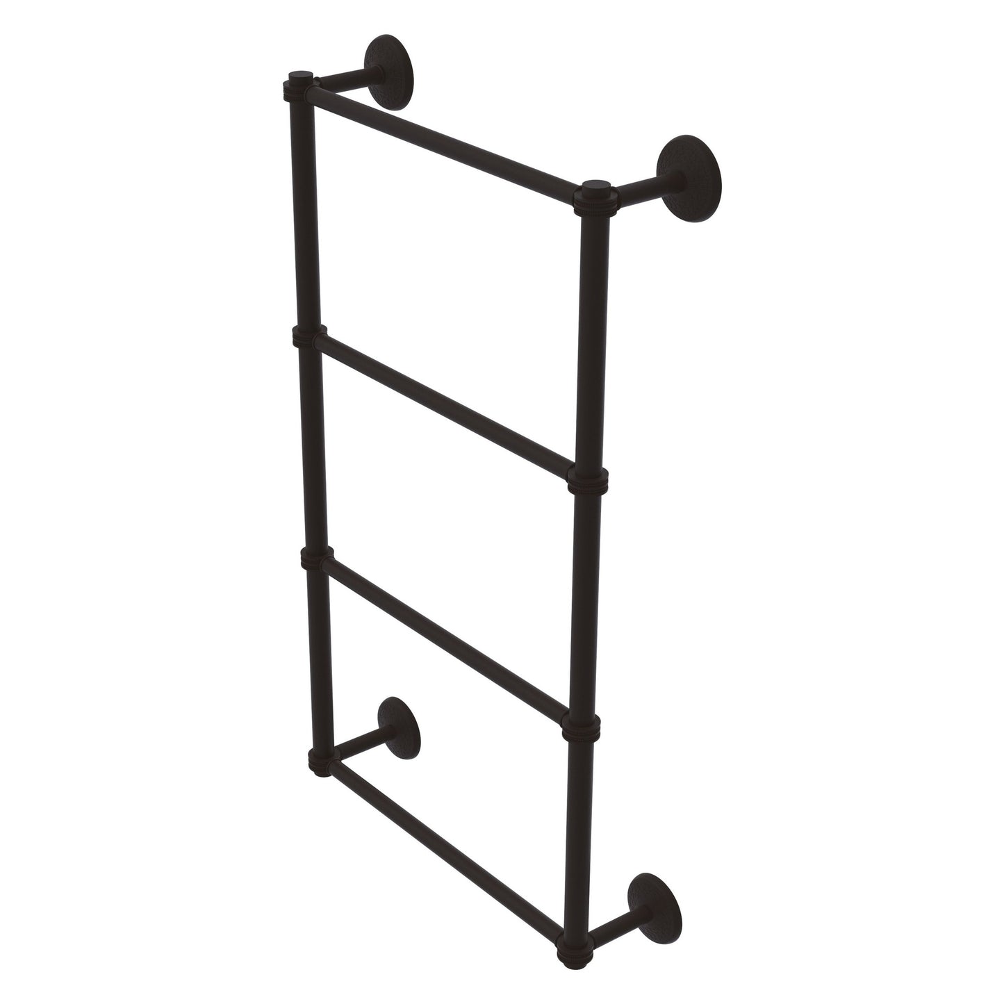Allied Brass Monte Carlo 24" x 5.2" Oil Rubbed Bronze Solid Brass 4-Tier Towel Bar With Dotted Detail
