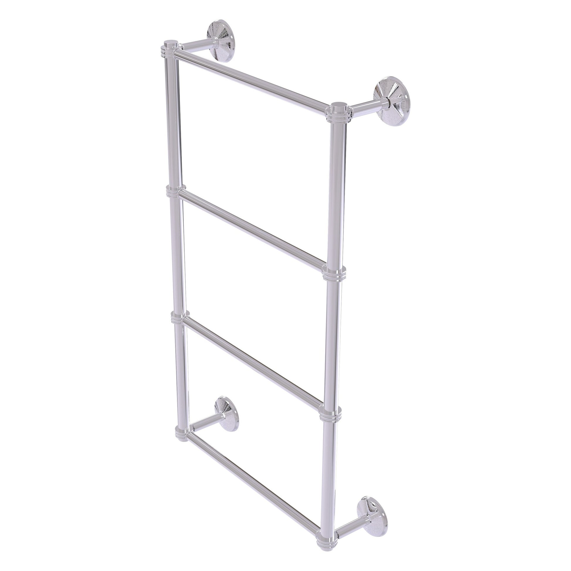 Allied Brass Monte Carlo 24" x 5.2" Polished Chrome Solid Brass 4-Tier Towel Bar With Dotted Detail