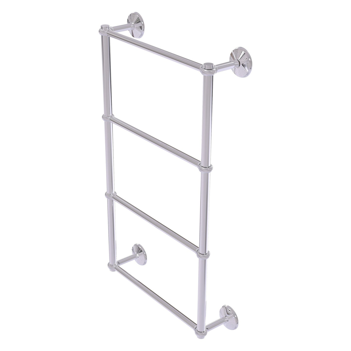 Allied Brass Monte Carlo 24" x 5.2" Polished Chrome Solid Brass 4-Tier Towel Bar With Twisted Detail