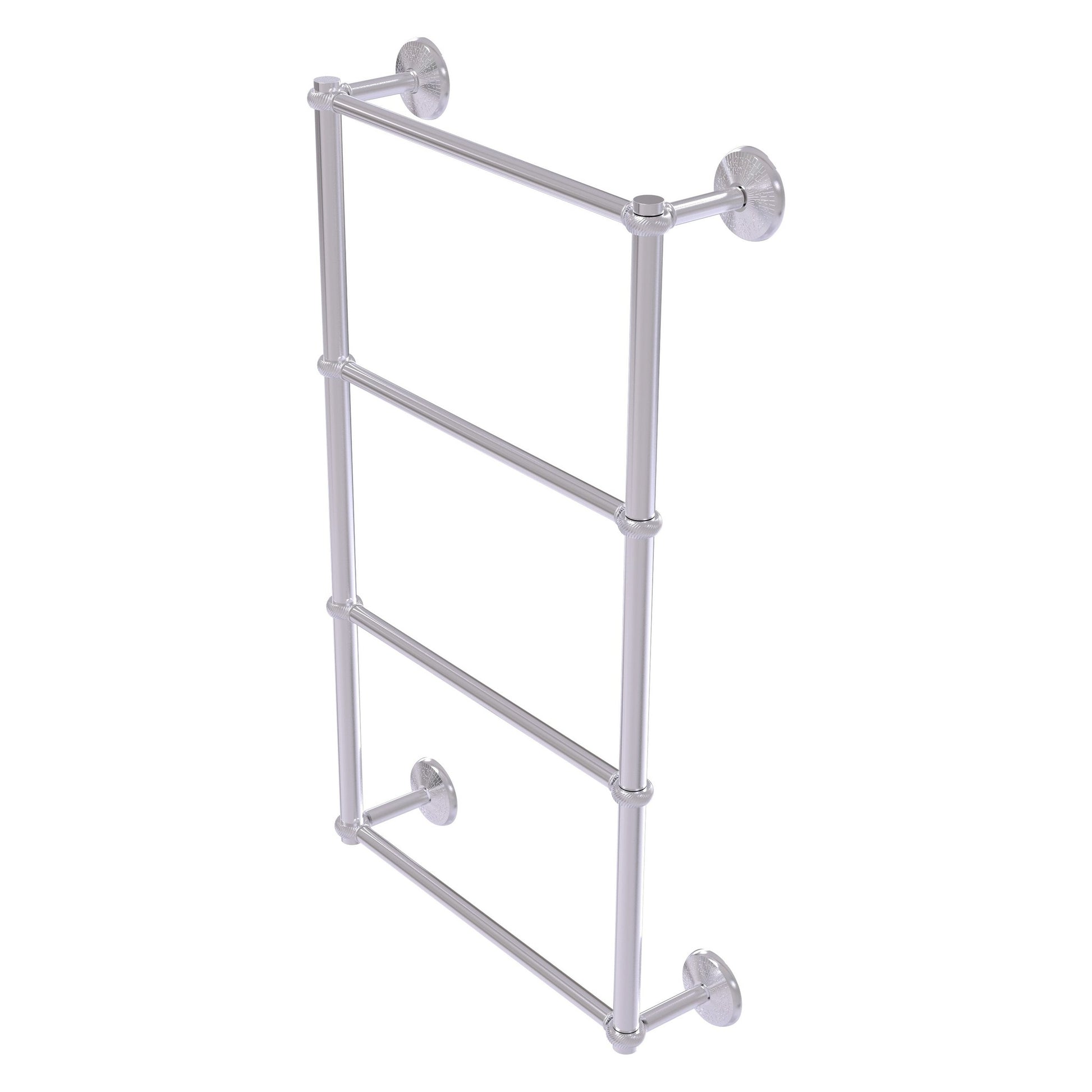 Allied Brass Monte Carlo 24" x 5.2" Satin Chrome Solid Brass 4-Tier Towel Bar With Twisted Detail