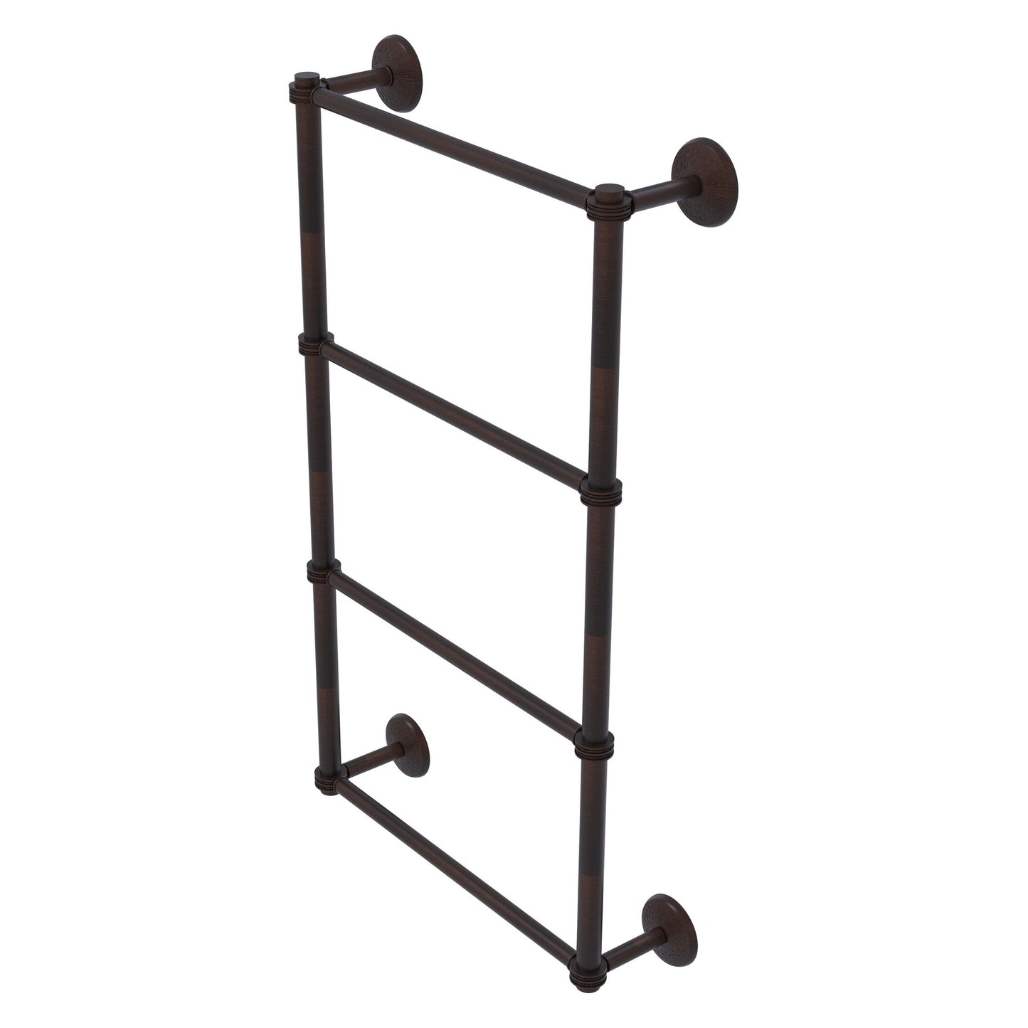 Allied Brass Monte Carlo 24" x 5.2" Venetian Bronze Solid Brass 4-Tier Towel Bar With Dotted Detail