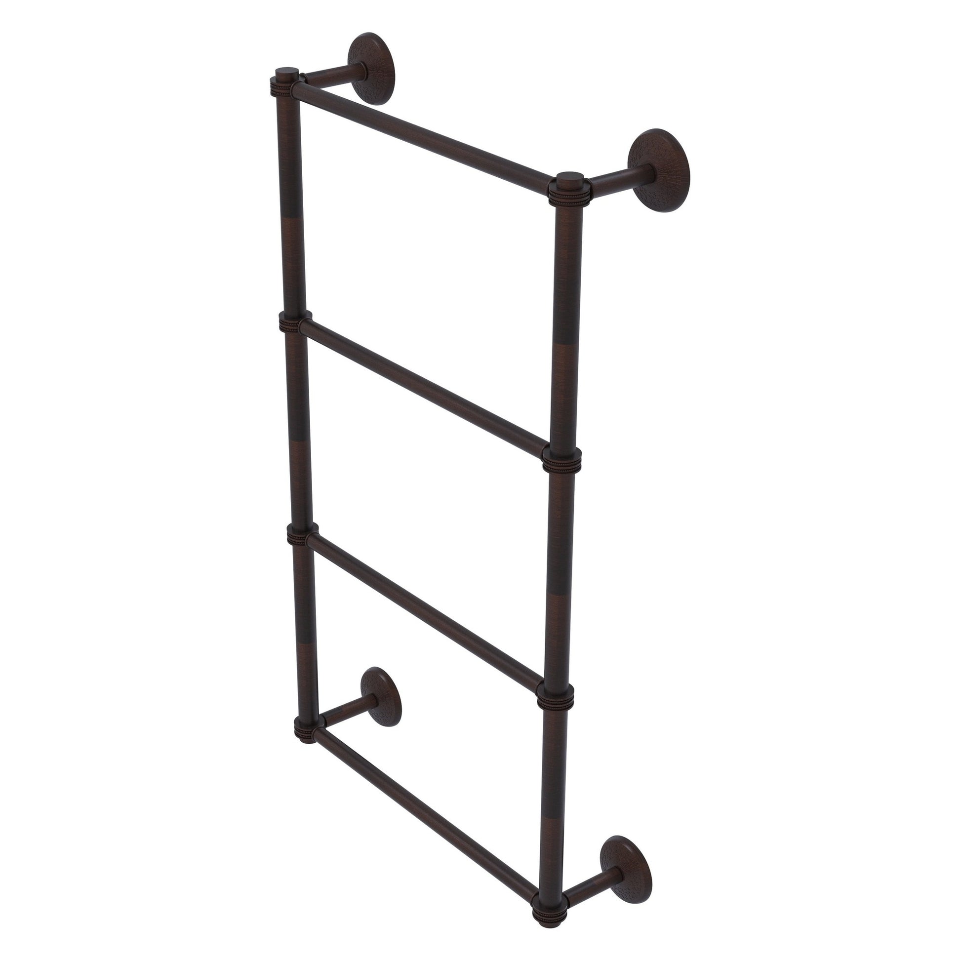 Allied Brass Monte Carlo 24" x 5.2" Venetian Bronze Solid Brass 4-Tier Towel Bar With Dotted Detail