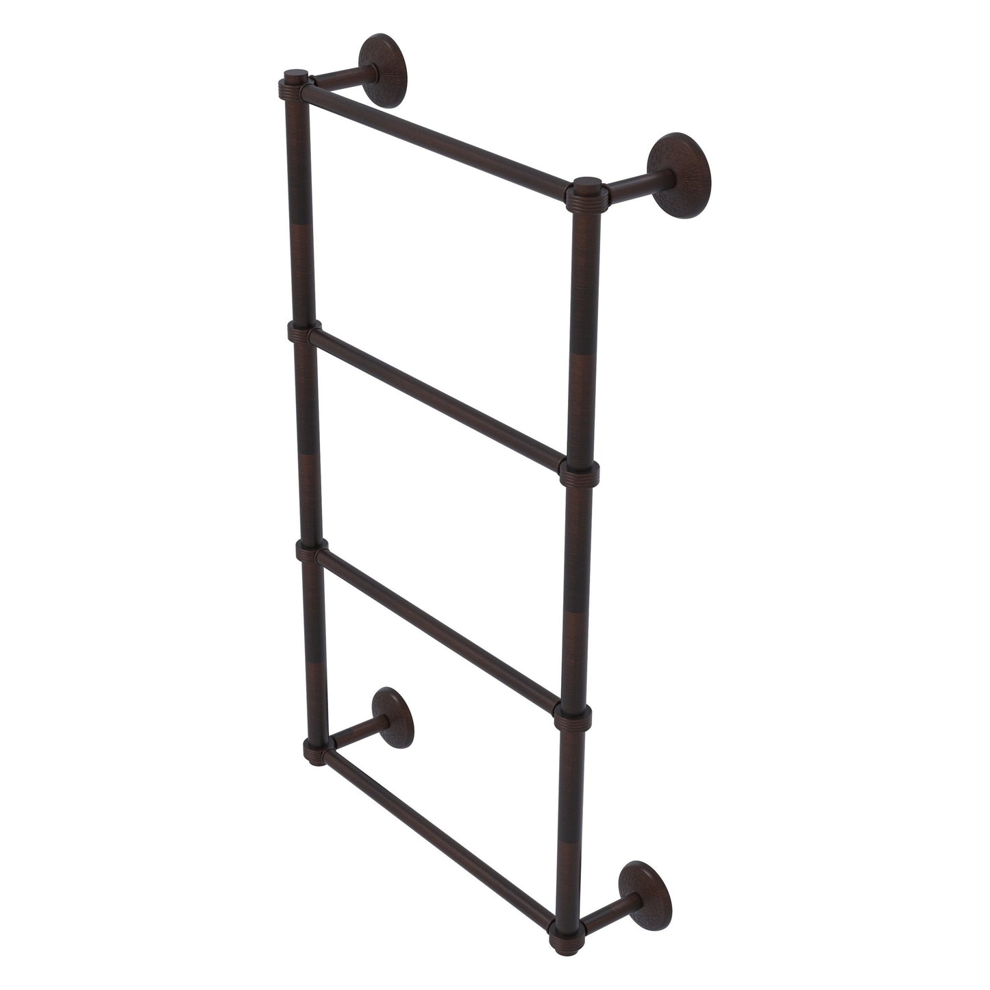 Allied Brass Monte Carlo 24" x 5.2" Venetian Bronze Solid Brass 4-Tier Towel Bar With Grooved Detail