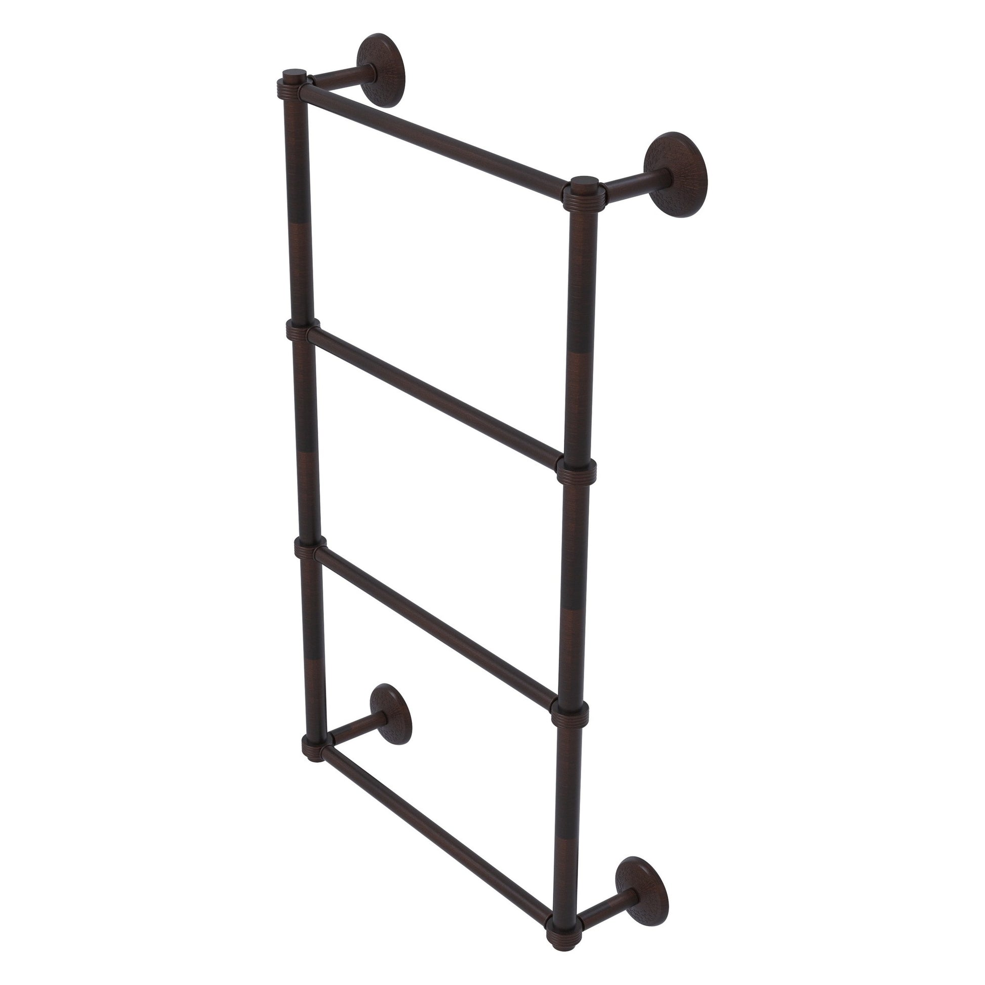 Allied Brass Monte Carlo 24" x 5.2" Venetian Bronze Solid Brass 4-Tier Towel Bar With Grooved Detail