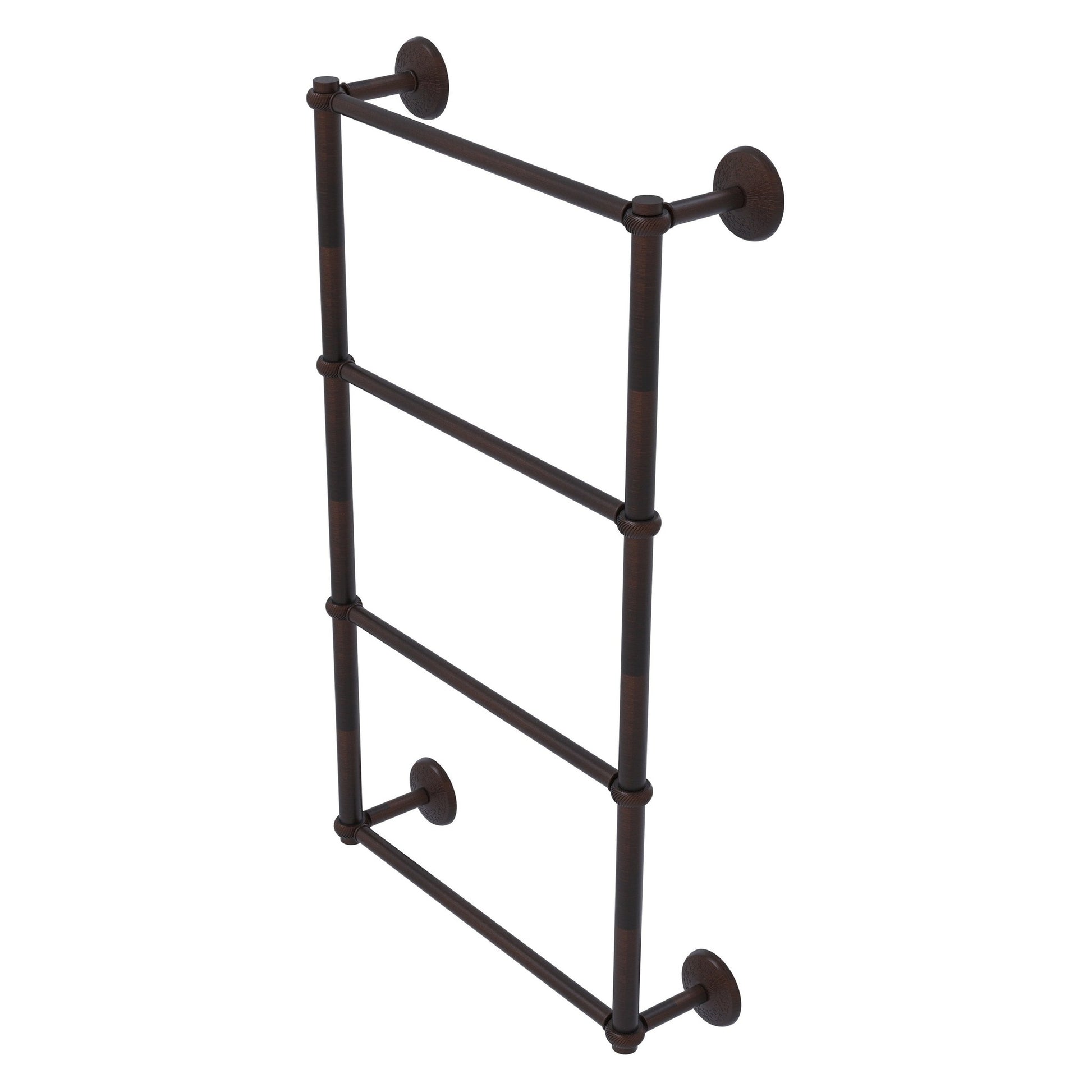 Allied Brass Monte Carlo 24" x 5.2" Venetian Bronze Solid Brass 4-Tier Towel Bar With Twisted Detail