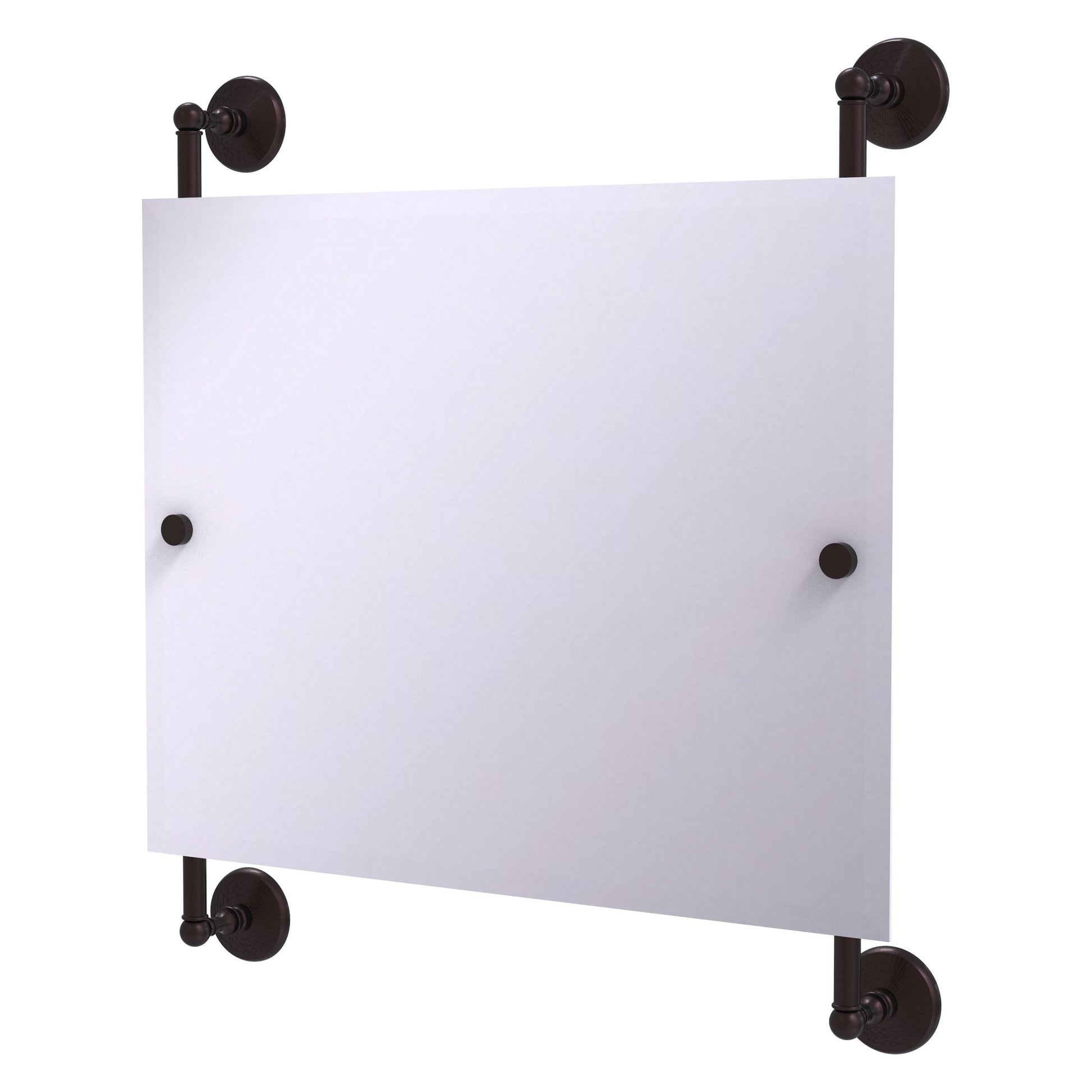 Allied Brass Monte Carlo 26" x 3.8" Antique Bronze Solid Brass Landscape Rectangular Frameless Rail Mounted Mirror