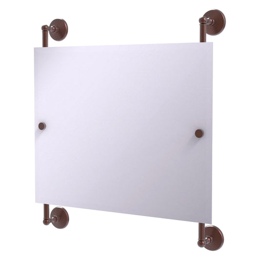 Allied Brass Monte Carlo 26" x 3.8" Antique Copper Solid Brass Landscape Rectangular Frameless Rail Mounted Mirror