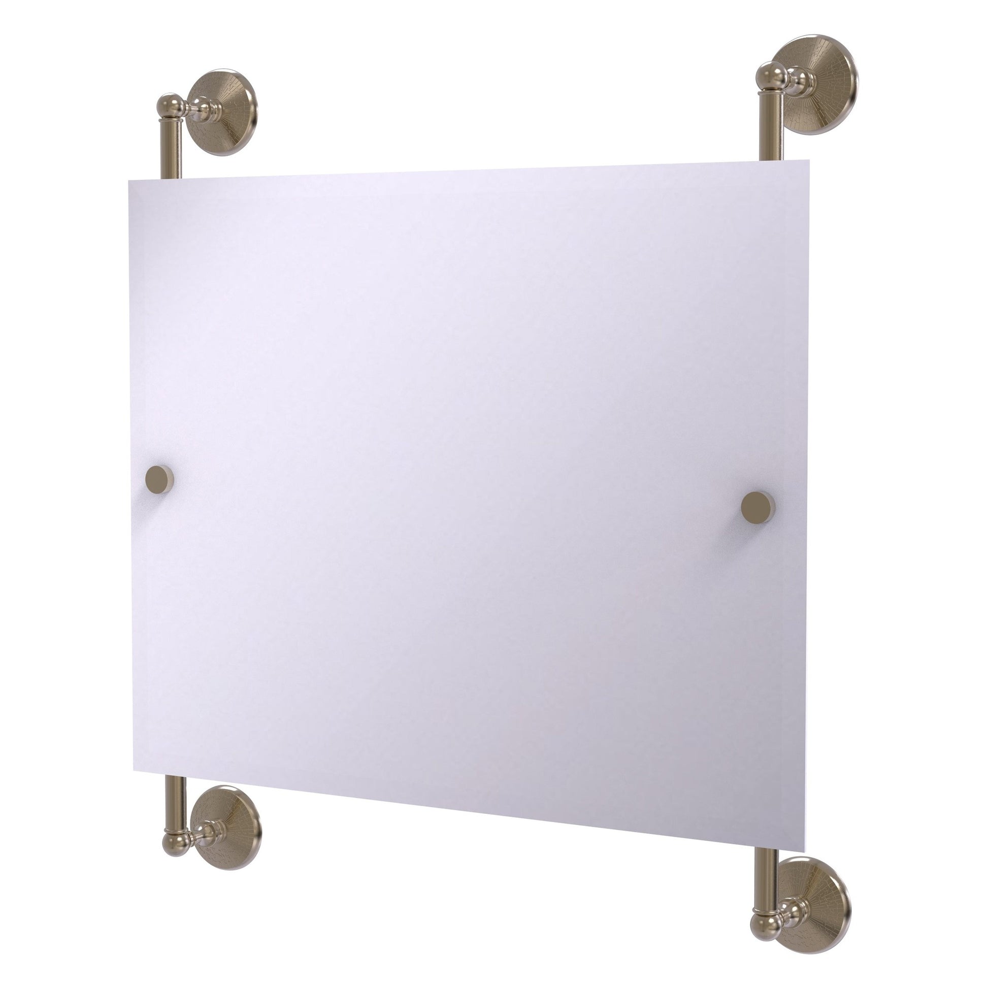 Allied Brass Monte Carlo 26" x 3.8" Antique Pewter Solid Brass Landscape Rectangular Frameless Rail Mounted Mirror